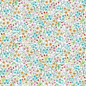 Scattered petit floral ditsy white