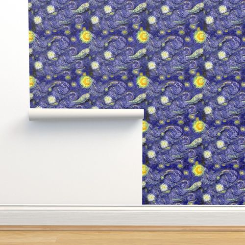 Wallpaper Van Gogh S Starry Night Sky Only Dark Blue Version