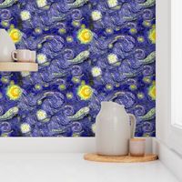 Van Gogh's Starry Night | Sky Only | Dark Blue Version