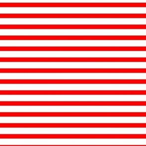 Medium Red, white stripe 6x6