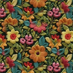 Floral Faux Embroidery Meets Digital Precision medium