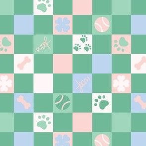 dog checkerboard pastel greens-03