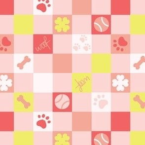 dog checkerboard pinks