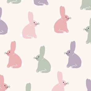 11 x 12 Spring pastel Easter rabbits
