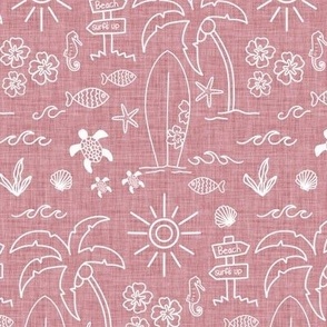Rose pink surf design