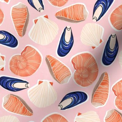 Seashells at the Shore - A Day at the Beach - Pink