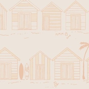 L Brighton Beach Huts, Peach Pink Nude Coastal Beach House