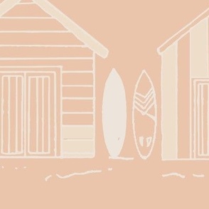 L Brighton Beach Huts, Peach Pink Nude Coastal Beach House