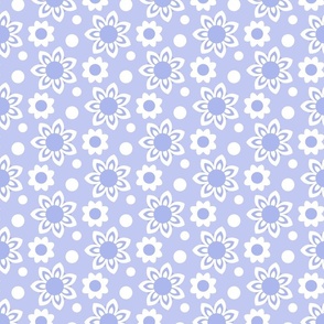 Periwinkle Flower Polka Dots -6 inch