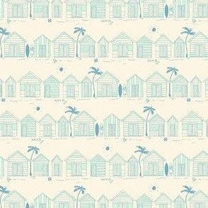 S Brighton Beach Huts, Ocean Blue Green Coastal Beach House