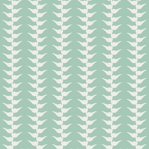 Heliconia Minimalist Silhouette  - Pastel Aqua Mint Green and Off White  - SMALL