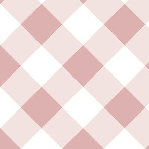 (XL) diagonal gingham in pink Extra Large scale