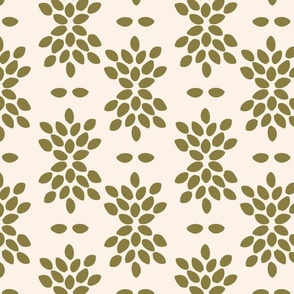 Leaf burst –  olive green and cream          // Big scale