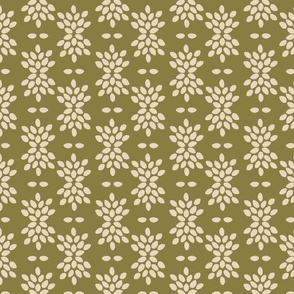 Leaf burst –  olive green and cream          // Small scale