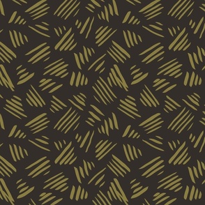 Abstract stripe marks –  olive green and black            // Small scale