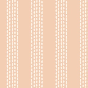 Dotted wide stripes –  off white and pastel pink           // Big scale