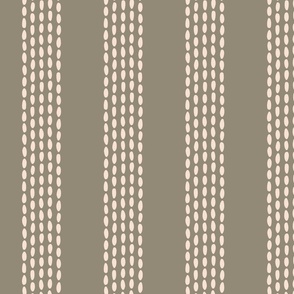Dotted wide stripes –  cream and grey           // Big scale