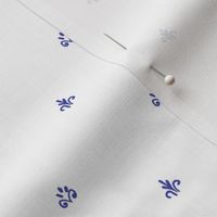 TINY Traditional Hand-Drawn Decorations in China Blue on a white background
