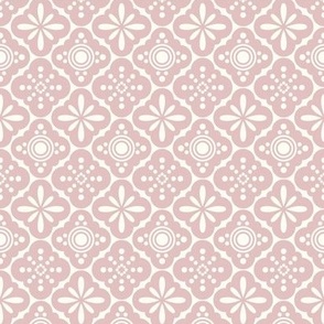 (S)Lotus Pink Ornamental Moroccan Tiles, Small Scale
