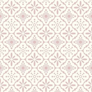 (S)Lotus Pink Ornamental Moroccan Tiles, Small Scale