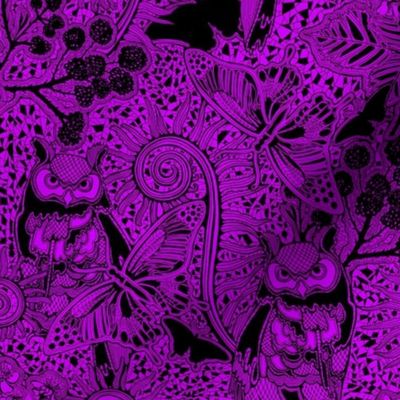 Small Neon Purple Black Magic Lace 