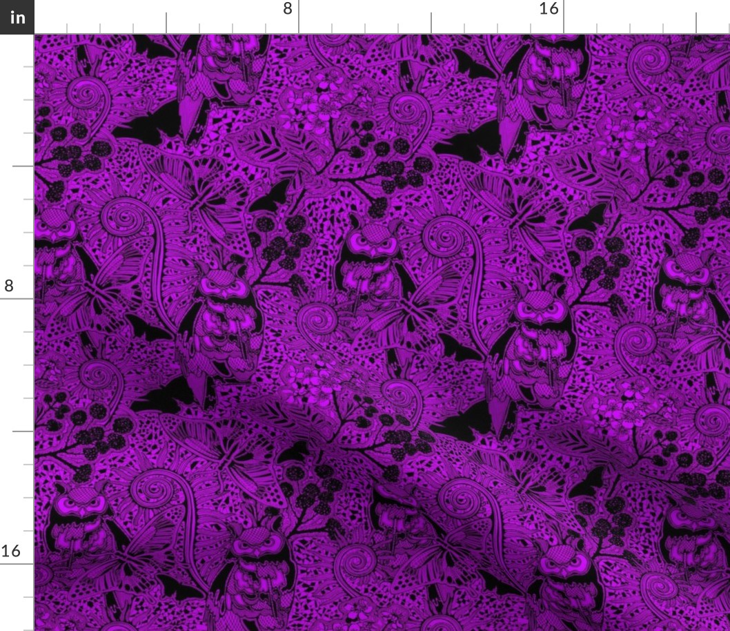 Small Neon Purple Black Magic Lace 