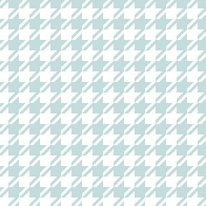 TINY Modern Pastel Pale Aqua Green and White Timeless Abstract Geometric Houndstooth 