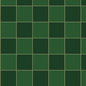 Minimalist green checkerboard (white outline, tiles)