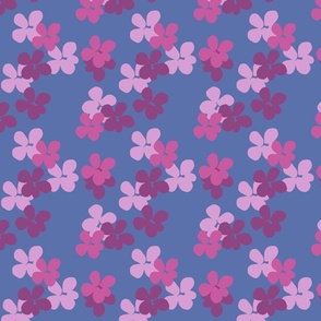 Pink blue pastel flowers