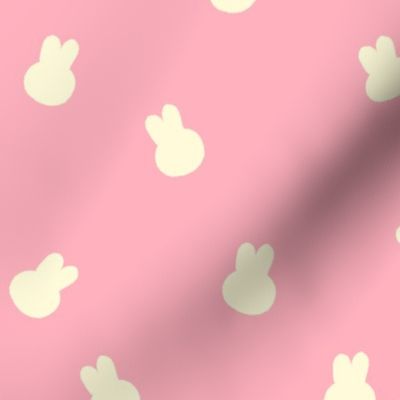 Cute Kawaii Playful Bunny Rabbit for Easter on Pink