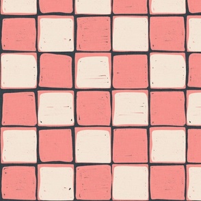 Square blocks in dark pink-big
