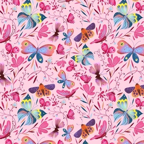 M – butterfly garden pink