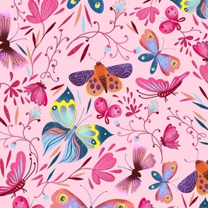 L – butterfly garden pink