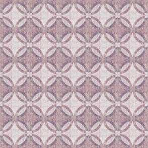 Mediterranean overlapping circles with rock texture in muted violet 