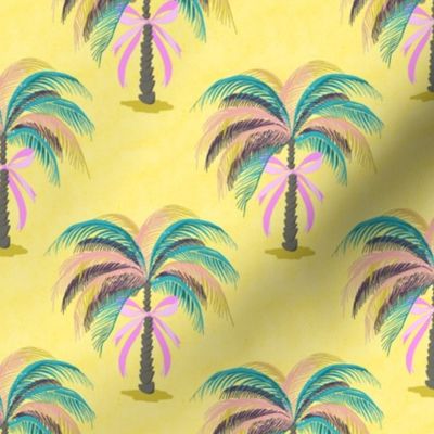 colorful palms with pink ribbons | small