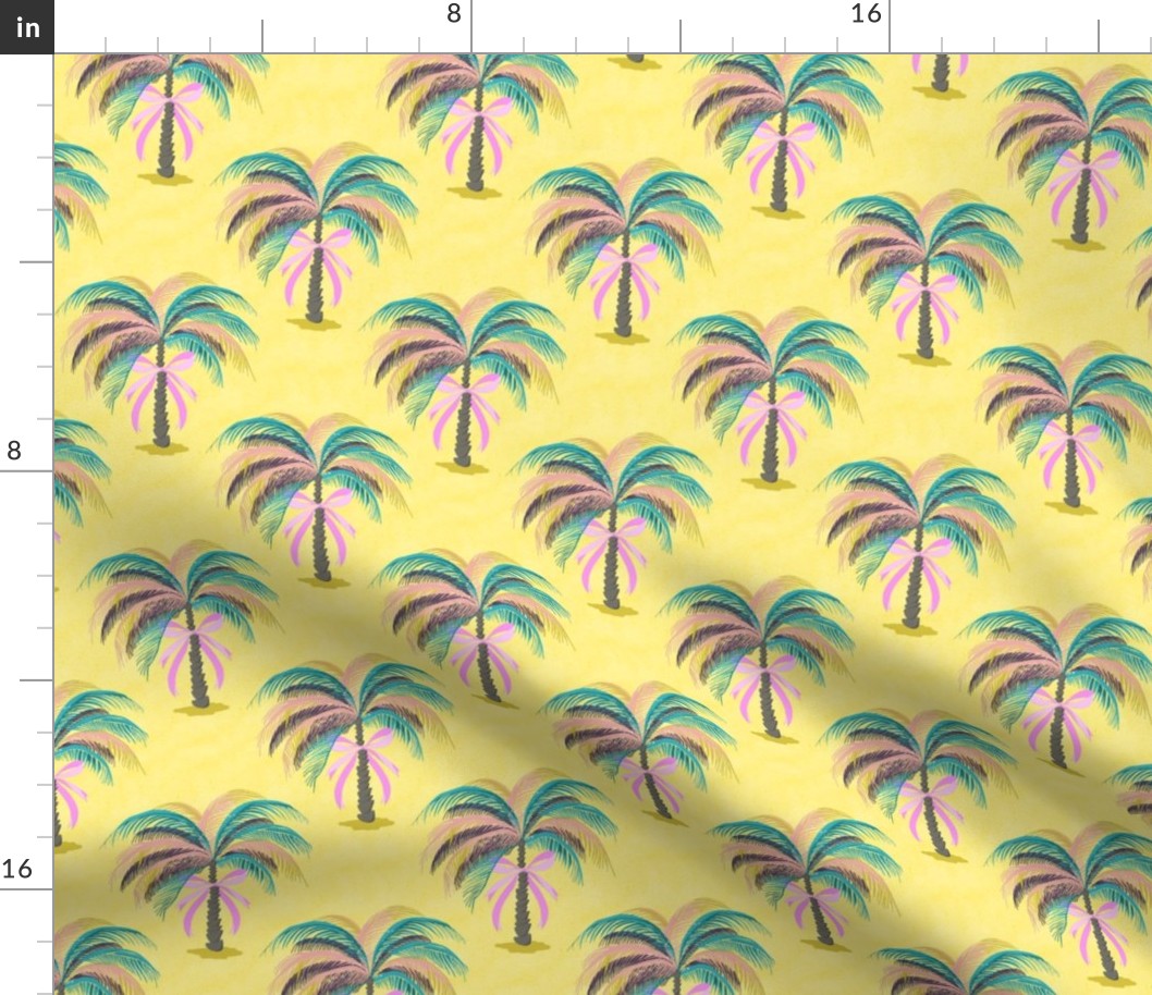 colorful palms with pink ribbons | small