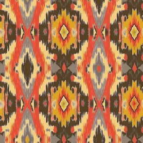 Ikat style pattern	yellow orange red