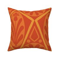 (L) Deco Diamonds - hand drawn vintage diamonds - Orange