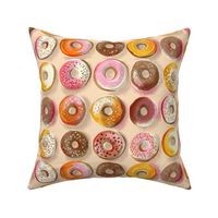 donuts hand drawn with frosting and sprinkles / Large scale blush peach pink