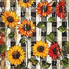 Sunflowers on Plaid 3