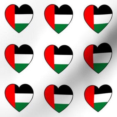 United Arab Emirates flag hearts
