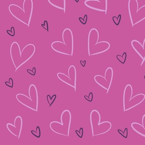 Pink scribble hearts 