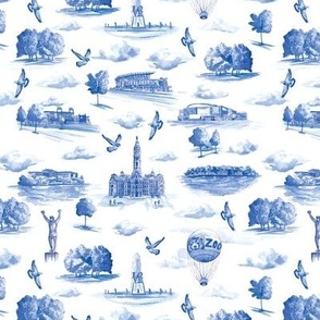 philly blue toile pattern  Small