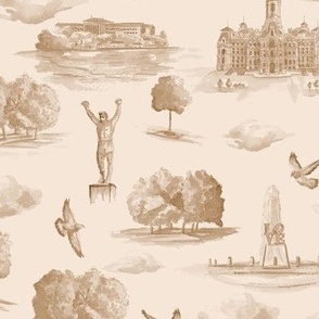 philly beige toile pattern