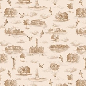 philly beige toile pattern  small