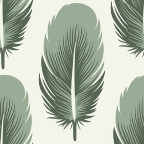 3106 B Large - green feathers