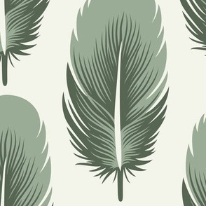 3106 B Medium - sage green feathers