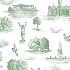 philly green toile pattern 