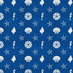 Beach, starfish, seahorse blue, small