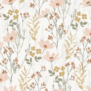 Painted Wildflowers Wallpaper (Extra Large)